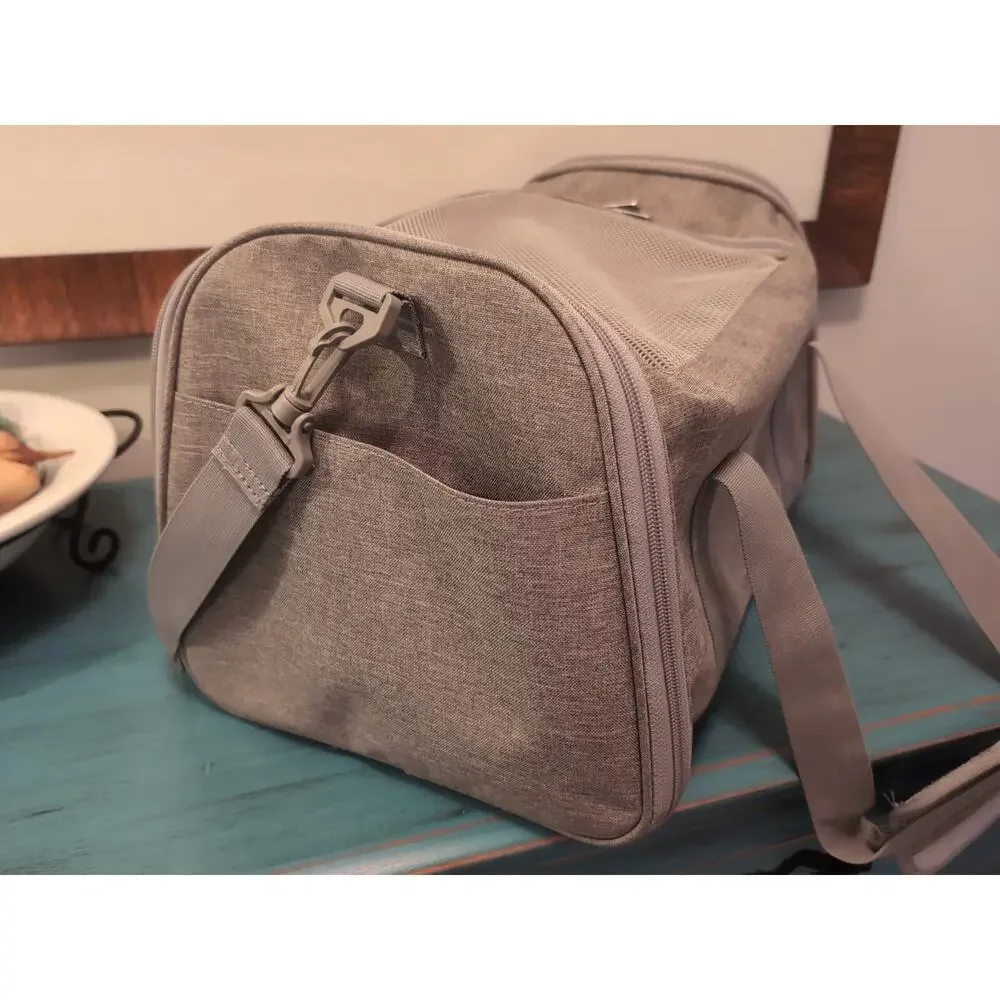 Very Nice Gray Dog Or Cat Carrier Travel 11x10x18